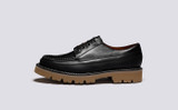 Miller | Mens Derby Shoes in Black Leather | Grenson - Side View