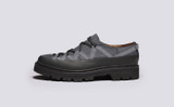 Samson | Mens Hiker Shoes in Grey Canvas | Grenson - Side View