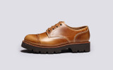 Keith | Mens Derby Shoes in Tan Gloss Leather | Grenson - Side View