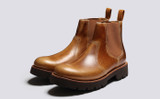 Latimer | Mens Chelsea Boots in Tan Gloss Leather | Grenson - Main View