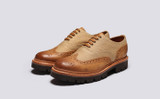 Stanley | Mens Brogues in Ginger Burnished Nubuck | Grenson - Main View