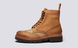 Fran | Womens Brogue Boots in Ginger Nubuck | Grenson - Side View