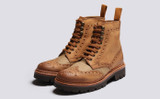 Fran | Womens Brogue Boots in Ginger Nubuck | Grenson - Main View