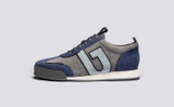 Sneaker 51 + | Mens Trainers in Grey and Blue Suede | Grenson - Side View