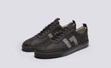 Sneaker 67 | Mens Sneakers in Black and Grey Nubuck | Grenson - Main View