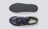 Sneaker 51 + | Womens Trainers in Grey and Blue Suede | Grenson - Top and Sole View