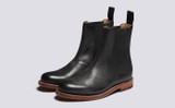 Milly | Womens Chelsea Boots in Black Nubuck | Grenson - Main View