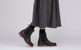 Milly | Womens Chelsea Boots in Black Nubuck | Grenson - Lifestyle View