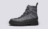 Seeley | Mens Hiker Boots in Grey Canvas | Grenson - Side View