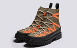 Seeley | Mens Hiker Boots in Khaki Canvas | Grenson - Main View