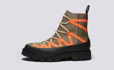 Seeley | Mens Hiker Boots in Khaki Canvas | Grenson - Side View
