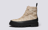 Seeley | Mens Hiker Boots in Beige Canvas | Grenson - Side View