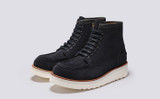 Asa | Mens Derby Boots in Navy Suede | Grenson - Main View