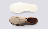 Asa | Mens Derby Boots in Beige Suede | Grenson - Top and Sole View