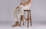 Asa | Mens Derby Boots in Beige Suede | Grenson - Lifestyle View