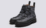 Jeanette | Womens Hiker Boots in Grey Canvas | Grenson - Main View