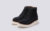 Anya | Womens Derby Boots in Navy Suede | Grenson - Main View