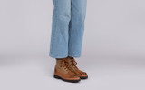 Stella | Womens Boots in Ginger Canvas and Nubuck | Grenson - Lifestyle View 2