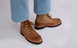 Stella | Womens Boots in Ginger Canvas and Nubuck | Grenson - Lifestyle View