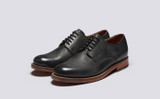 Evie | Womens Derby Shoes in Black Nubuck | Grenson - Main View