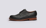 Evie | Womens Derby Shoes in Black Nubuck | Grenson - Side View