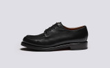 Caitlyn | Womens Derby Shoes in Black Leather | Grenson - Side View