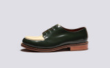 Caitlyn | Womens Derby Shoes in Green Gloss Leather | Grenson - Side View