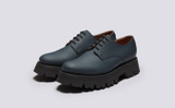 Evie | Womens Derby Shoes in Navy Rubberised Leather | Grenson - Main View