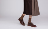 Evangeline | Womens Brogues in Brown Printed Leather | Grenson - Lifestyle View 2