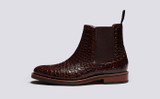 Liv | Womens Chelsea Boots in Brown Printed Leather | Grenson - Side View