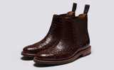 Liv | Womens Chelsea Boots in Brown Printed Leather | Grenson - Main View