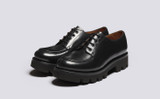 Caitlyn | Womens Derby Shoes in Black Leather Rubber Sole | Grenson - Main View