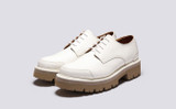 Evie | Womens Derby Shoes in White Rubberised Leather | Grenson - Main View