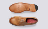 Curt | Mens Derby Shoes in Ginger Nubuck | Grenson - Top and Sole View
