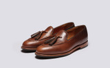 Merle | Mens Loafers in Brown Gloss Leather | Grenson - Main View