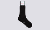 Mens Link Sock | Brown Wool | Grenson - Full View