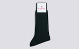 Mens Link Sock | Green Wool | Grenson - Main View