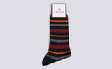 Mens Colour Block Sock | Tan Multi Wool | Grenson - Main View