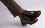 Desmond | Mens Boots in Dark Brown with Triple Welt | Grenson - Lifestyle View