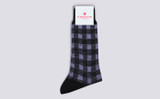 Womens Checker Sock | Lilac Wool | Grenson - Main View