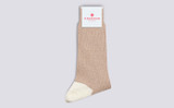 Womens Glitter Sock | Beige Wool Mix | Grenson - Main View