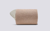 Womens Glitter Sock | Beige Wool Mix | Grenson - Rolled View