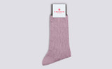 Womens Chain Sock | Pink Wool | Grenson - Main View