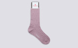 Womens Chain Sock | Pink Wool | Grenson - Full View