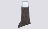 Womens Chain Sock | Brown Wool | Grenson - Main View
