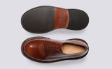 Dermot | Mens Shoes in Mid Brown with Triple Welt | Grenson - Top and Sole View