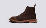 Desmond | Mens Boots in Brown Suede with Triple Welt | Grenson - Side View