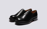 Fairfax | Mens Wholecut Shoes in Black Leather | Grenson - Main View