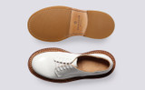 Devon | Womens  Shoes in White with Triple Welt | Grenson - Top and Sole View
