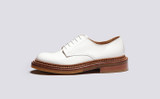 Devon | Womens  Shoes in White with Triple Welt | Grenson - Side View